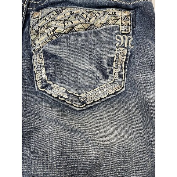 MISS ME Denim Women's Embellished Mid Rise Capri Jeans Sz 25 - Picture 6 of 9